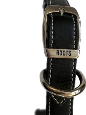 Roots Brown Leather Belt Youth Kids Size 26 Silver Tone Buckle Extra Hole Added